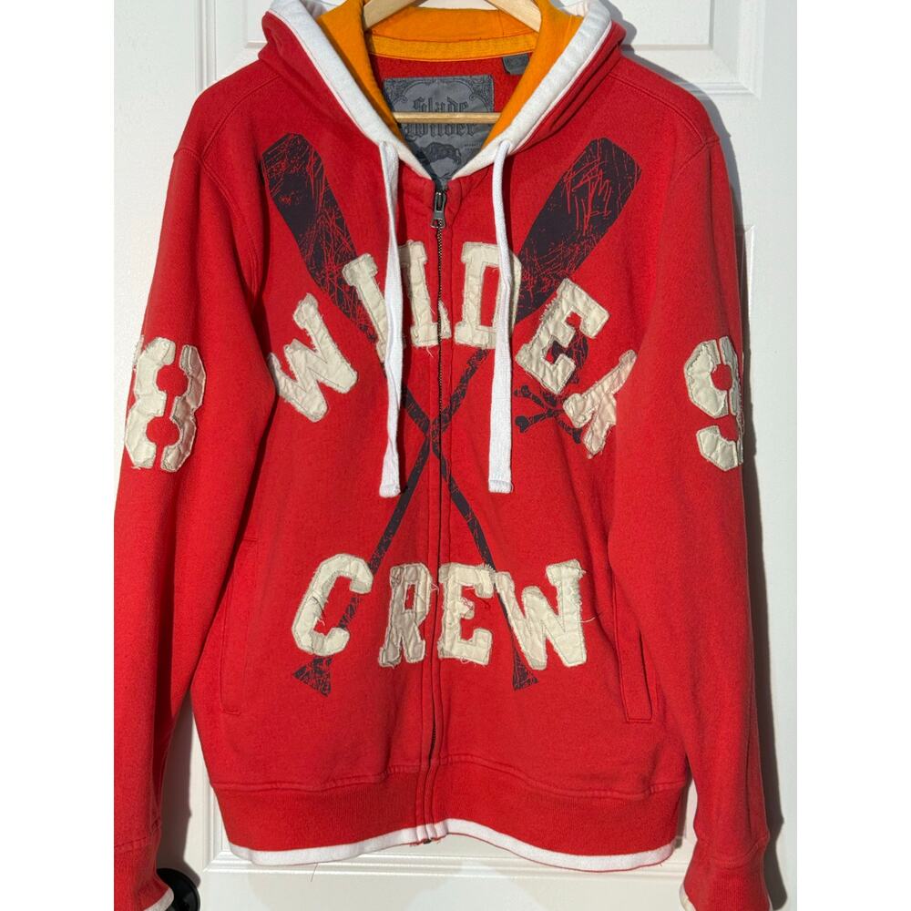 Slade Wilder Destroy Tradition, Wilder Crew Orange Zip-Up Hoodie, Men's Size L